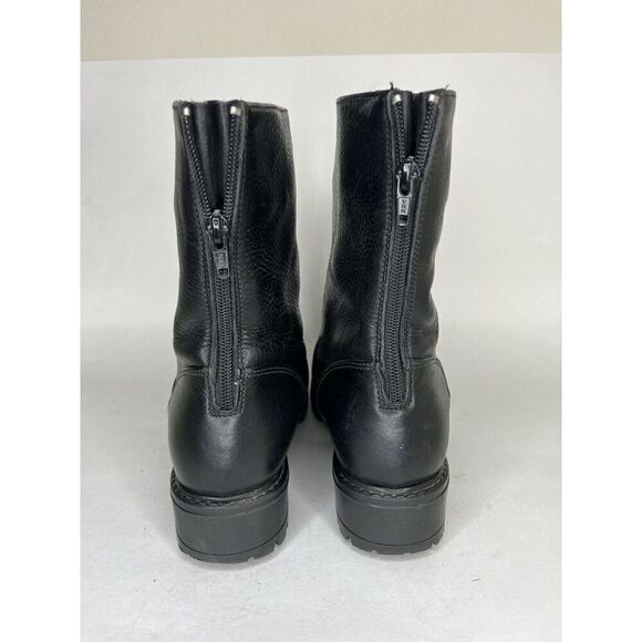 Ll Bean Ankle Boots Women Size 7.5W Black Leather Back Zipper - Picture 9 of 13